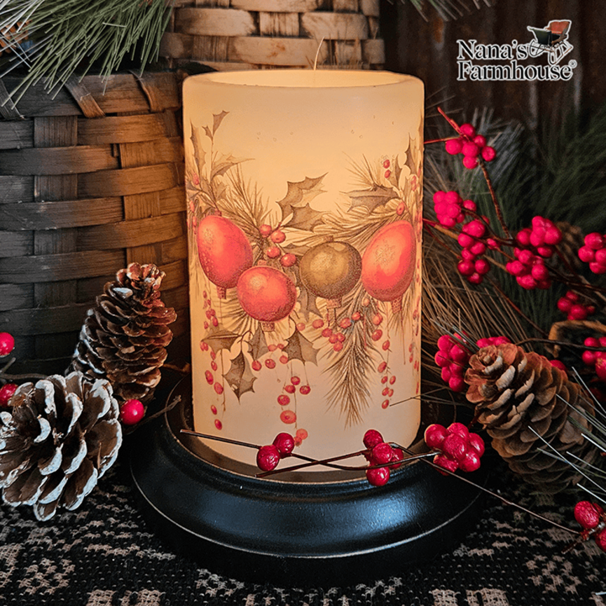 Ornament Garland Candle Sleeve - Vanilla