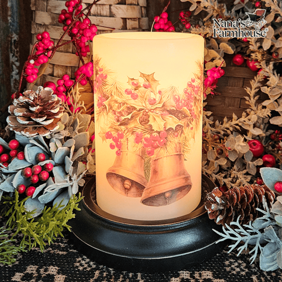 Vintage Christmas Swag Candle Sleeve Vanilla