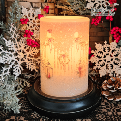Garden Gate Winter Candle Sleeve - Vanilla