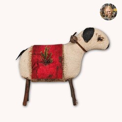 Christmas Sheep Doll Red Blanket Bowl Filler - 6" x 7"