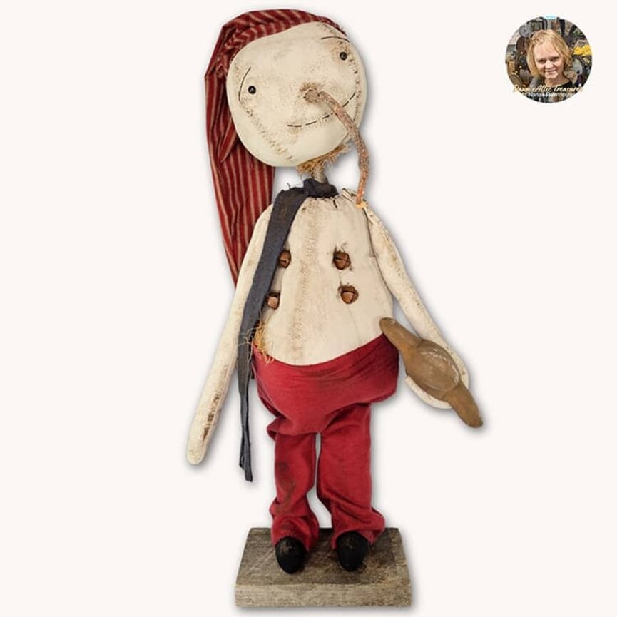Rupert Snowman Doll with Long Carrot Nose Long Scarf - 27"