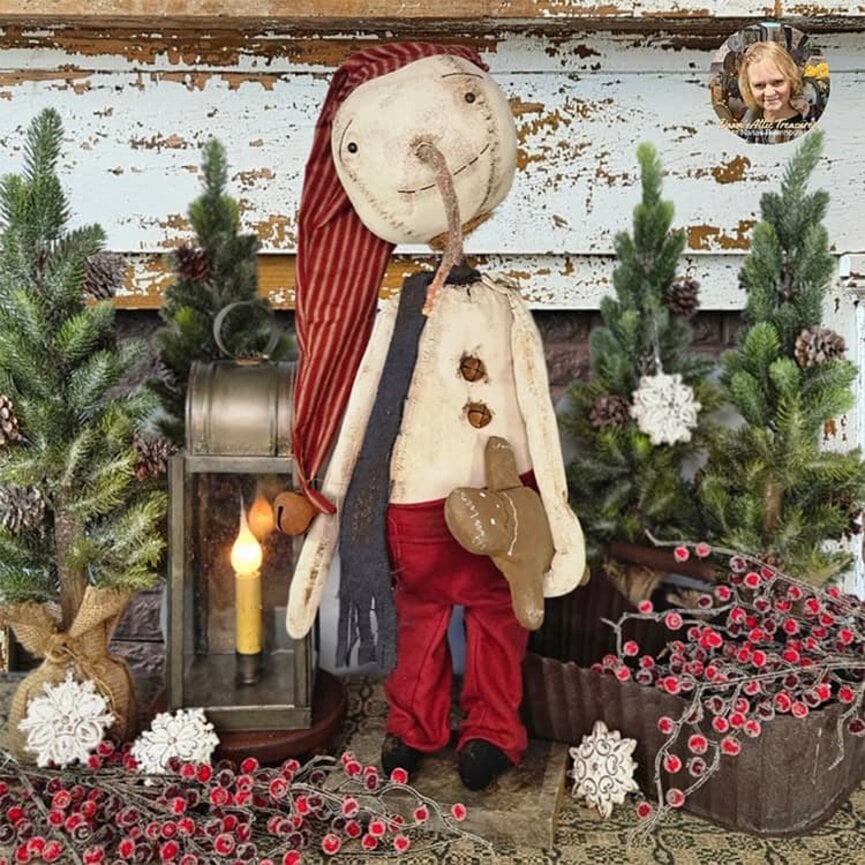 Rupert Snowman Doll with Long Carrot Nose Long Scarf - 27"