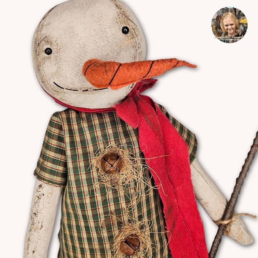 Sandy Snow Lady Doll with Snow Friends Flag & Bucket Snowballs - 19"