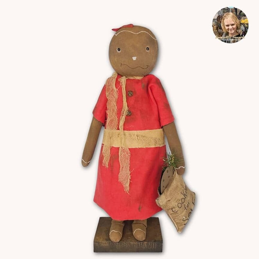 Mrs. Gingerbread Doll with Cookies For Sale Bag - 19"