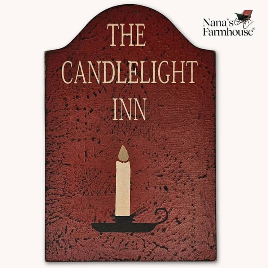 Tavern Sign The Candlelight Inn Shelf Sitter - 9" x 6"