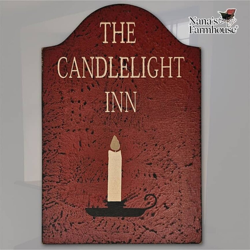 Tavern Sign The Candlelight Inn Shelf Sitter - 9" x 6"
