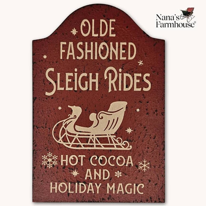 Tavern Sign Old Fashioned Sleigh Rides Shelf Sitter - 9" x 6"