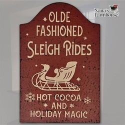 Tavern Sign Old Fashioned Sleigh Rides Shelf Sitter - 9" x 6"