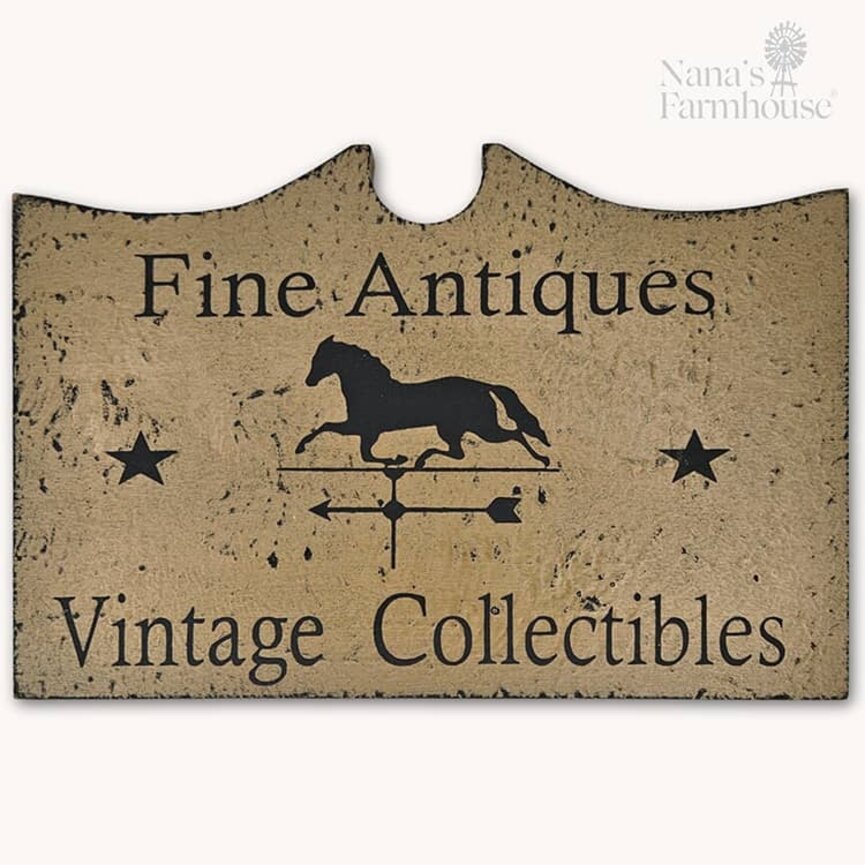 Tavern Sign Fine Antiques Vintage Collectibles Shelf Sitter - 9" x 6"