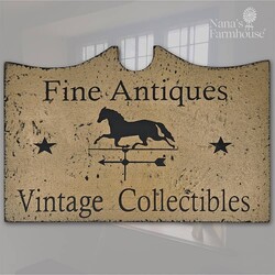 Tavern Sign Fine Antiques Vintage Collectibles Shelf Sitter - 9" x 6"