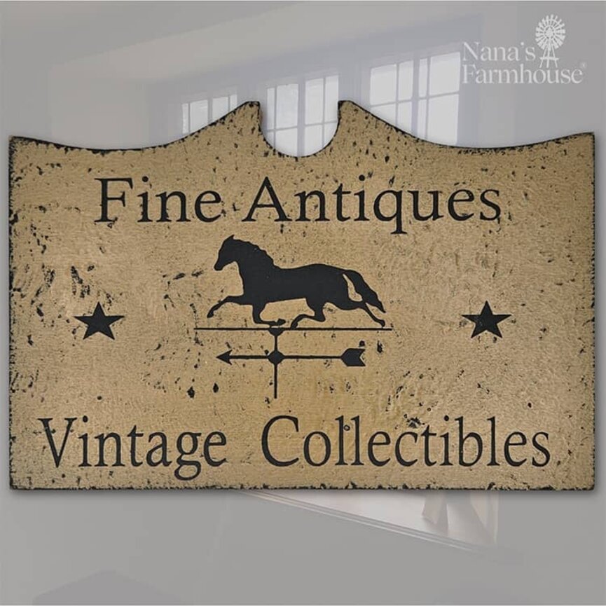 Tavern Sign Fine Antiques Vintage Collectibles Shelf Sitter - 9" x 6"