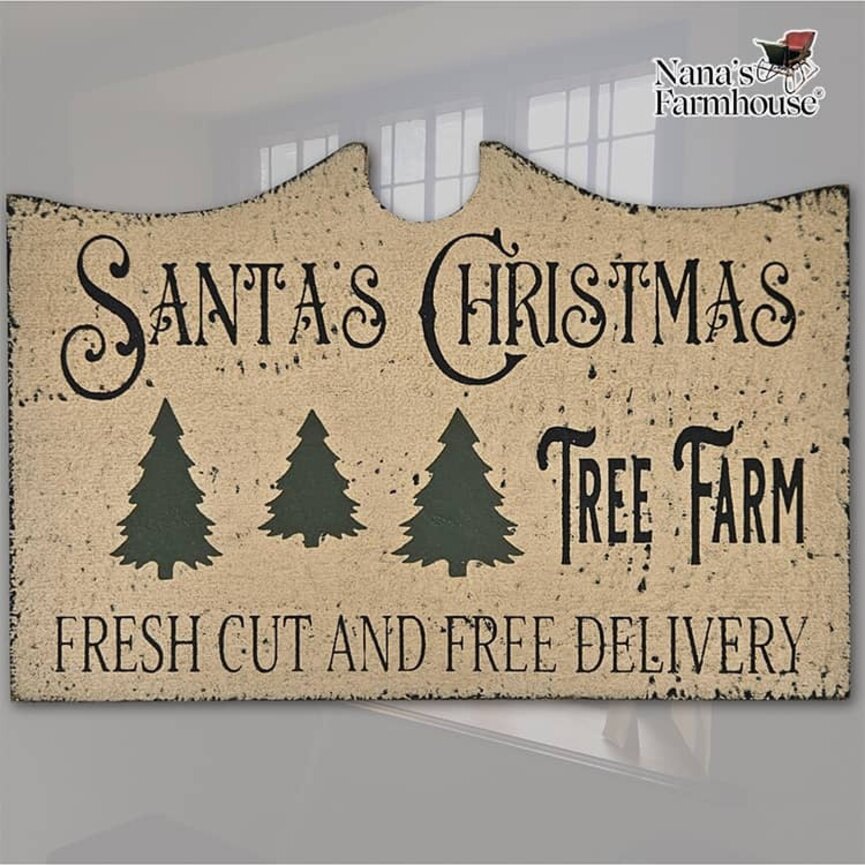 Tavern Sign Santa's Christmas Tree Farm Shelf Sitter - 9" x 6"