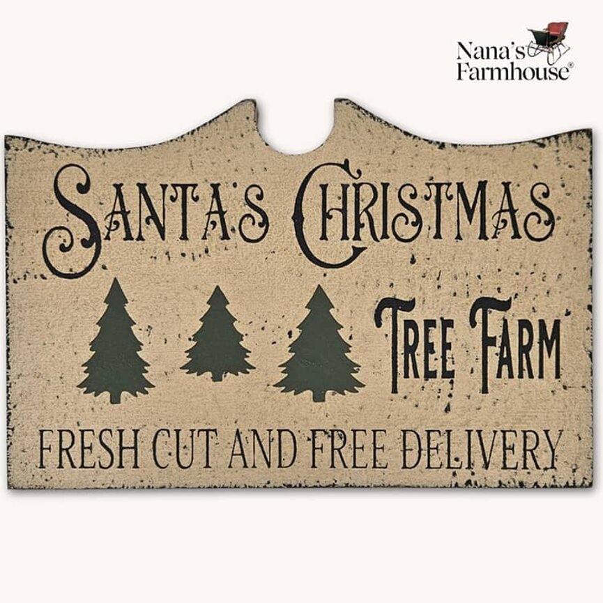 Tavern Sign Santa's Christmas Tree Farm Shelf Sitter - 9" x 6"