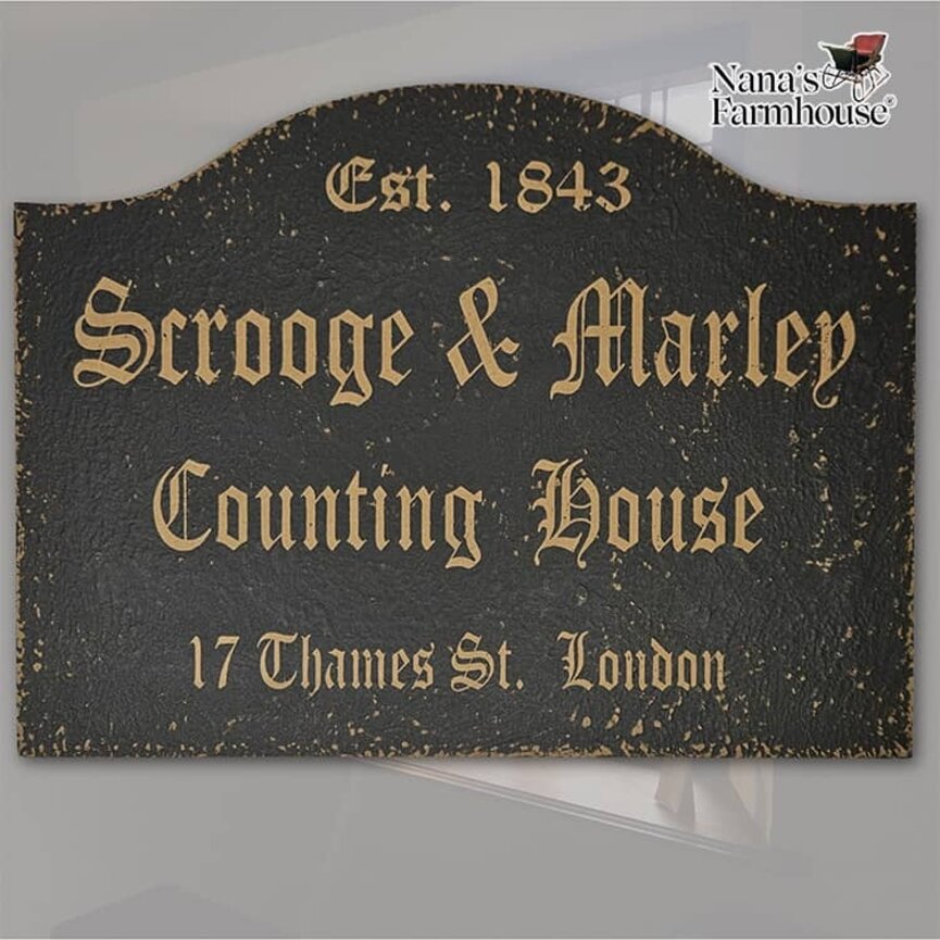 Tavern Sign Scrooge & Marley Shelf Sitter - 12" x 9"