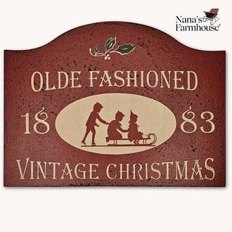 1883 Old Fashioned Christmas Sign