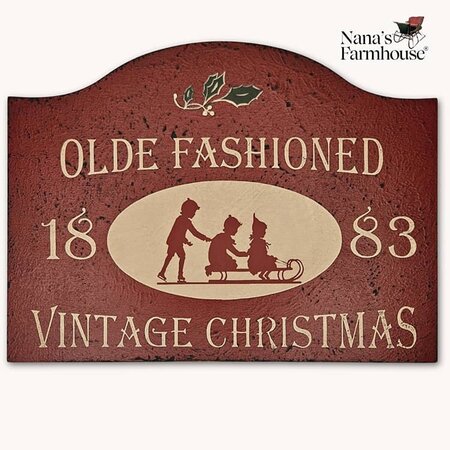 1883 Old Fashioned Christmas Sign