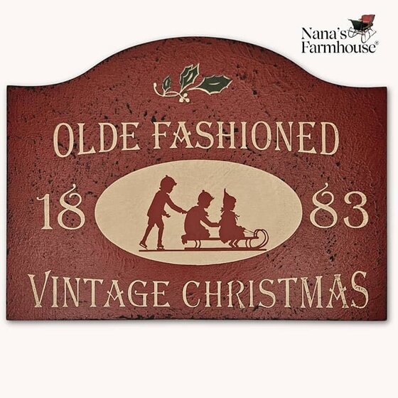 1883 Old Fashioned Christmas Sign