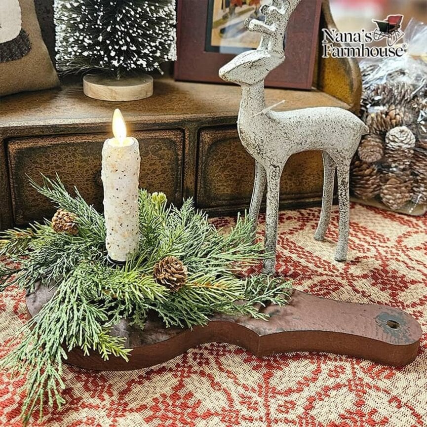 Candle Board Taper Holder - 11.5" L x 6" W x .75" D