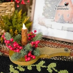 Candle Board Taper Holder - 11.5" L x 6" W x .75" D