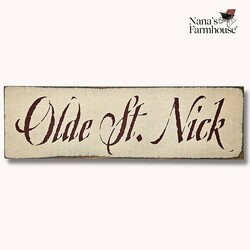 Olde St. Nick Wooden Sign - 18" x 5.5"