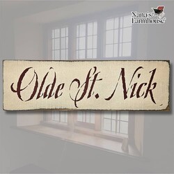 Olde St. Nick Wooden Sign - 18" x 5.5"