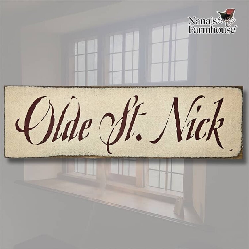 Olde St. Nick Wooden Sign - 18" x 5.5"