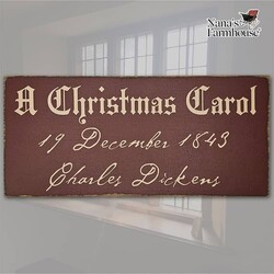 A Christmas Carol Wooden Sign Burgundy - 16" x 7.25"