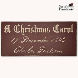 A Christmas Carol Wooden Sign Burgundy - 16" x 7.25"