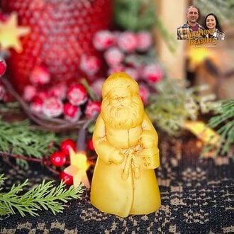 Santa with Lantern Beeswax Figurine - Small