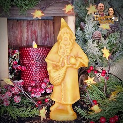 Natural Beeswax Antique German Father Christmas - 9"