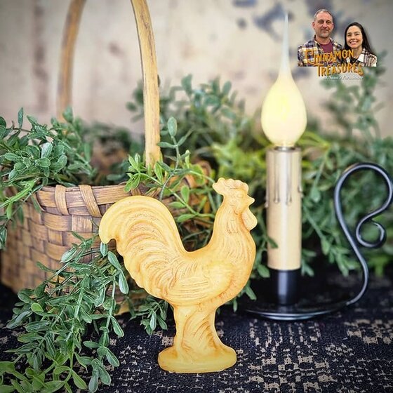 Standing Natural Beeswax Rooster -  Small