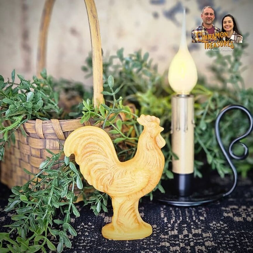 Natural Beeswax Rooster - 4" x 3.75"