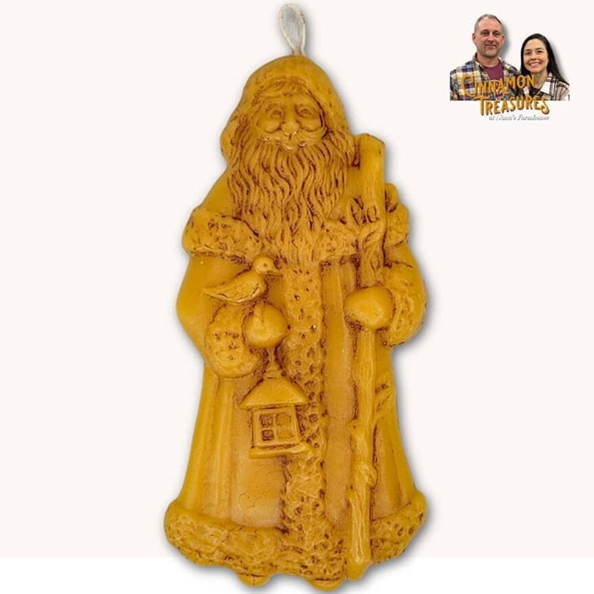 Natural Beeswax Nature Santa Ornament - 6"