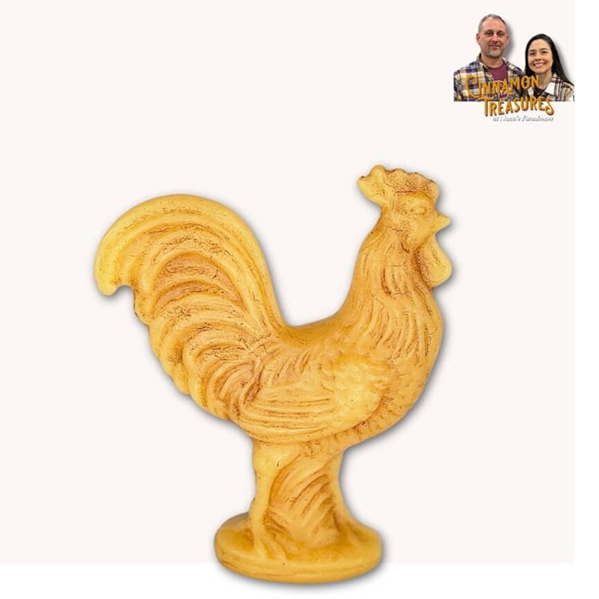 Natural Beeswax Rooster - 4" x 3.75"
