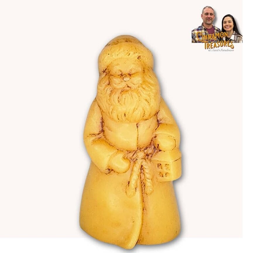 Natural Beeswax Santa with Lantern - 3.5"
