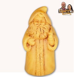 Natural Beeswax Hooded Santa with Bag On Back - 3.5"