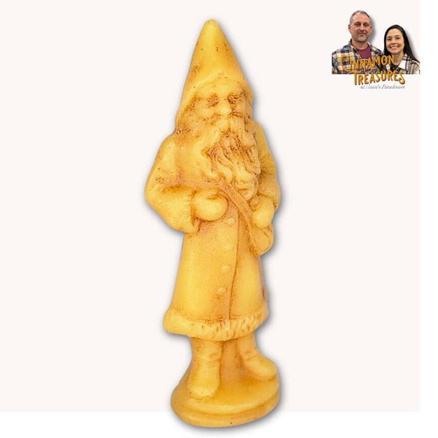 Natural Beeswax Hooded Santa with Bag - 4.75"