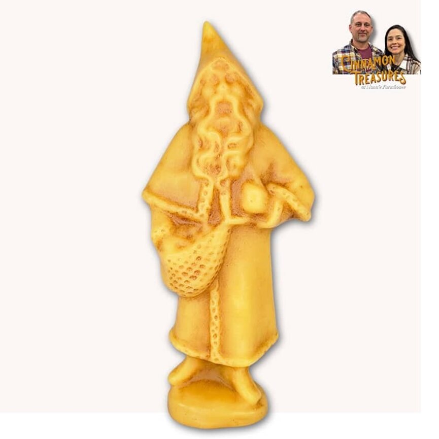 Natural Beeswax Antique German Father Christmas - 9"