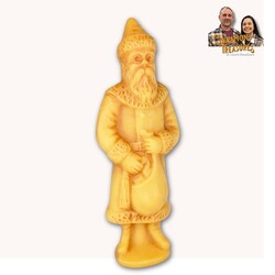 Natural Beeswax Belsnickle with Gift Bag Figurine - 9.5"