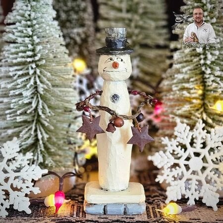 Snowman with Garland Of Stars & Bells