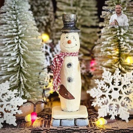 Snowman with Bells & Hearts Figurine