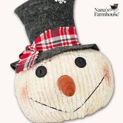 Chenille Big Joe Snowman Head Grey Hat - 13" x 10"
