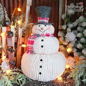 Chenille Stacked Snowman  - Large