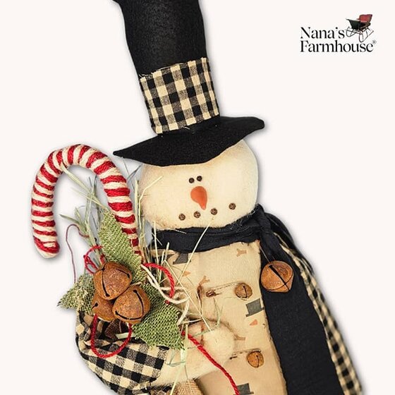 Pencil Snowman with Black Scarf