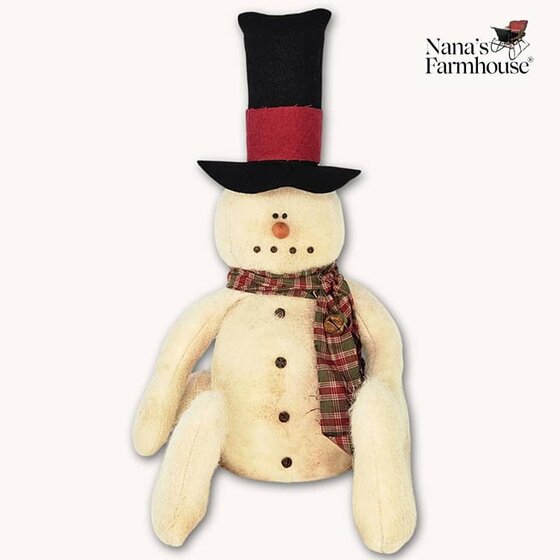 Fuzzy Sitting Snowman