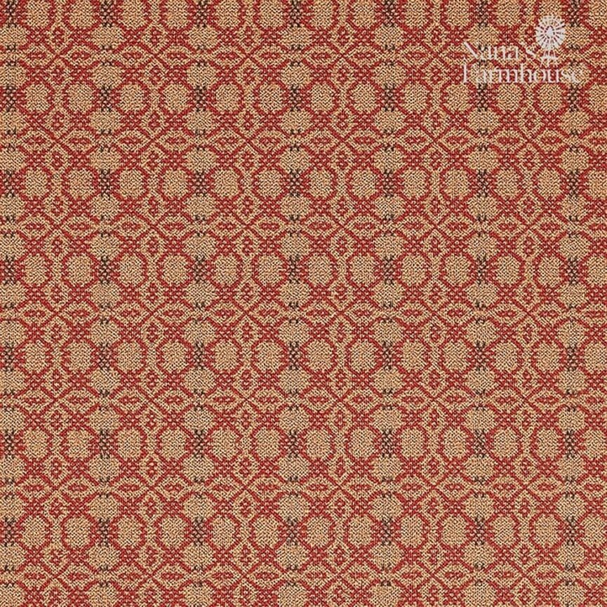 Patriots Knot Cranberry Green Tan Long Runner - 14" X 56"