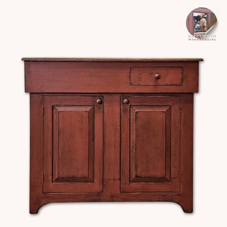 Dry Sink Red Over Black - 36" x 41" x 16.5"