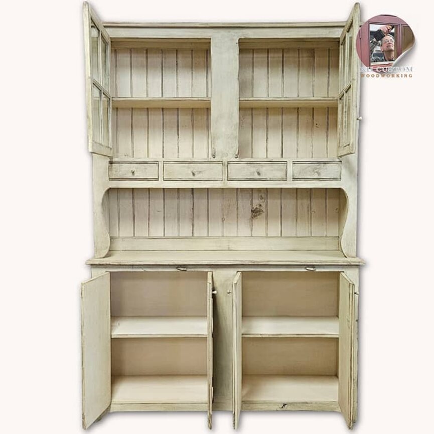 Farm Hutch Cotton White - 81" T x 57" W x 17" D