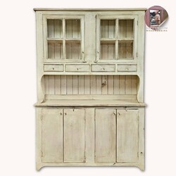 Farm Hutch Cotton White - 81" T x 57" W x 17" D