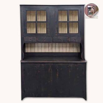 Farmhouse Hutch - Black Over Red